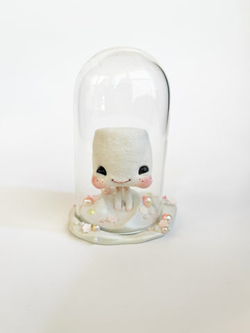 Dream Mallow under small glass dome